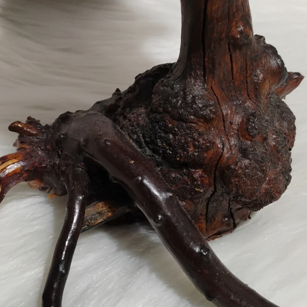 Office) SALE! Hand Carved Wooden Burl Wood Rose Flower Vtg Art Sculpture
